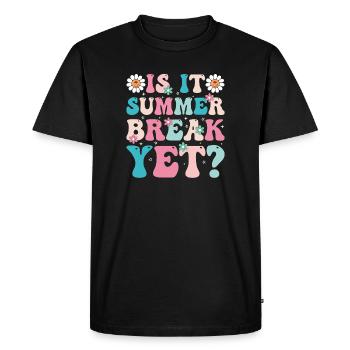 Summer Break Retro Floral Lettering - Men's Premium Organic T-Shirt - black - Front - Nico (187cm)