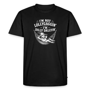 I'm not dawdling, I'm just dawdling, lazy goat - Men's Premium Organic T-Shirt - black - Front - Nico (187cm)