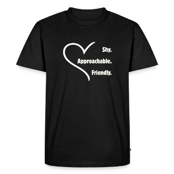 Flirting Introverts Shy Friendly Approachable - Men's Premium Organic T-Shirt - black - Front - Nico (187cm)