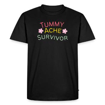 Tummy Ache Survivor - Men's Premium Organic T-Shirt - black - Front - Nico (187cm)