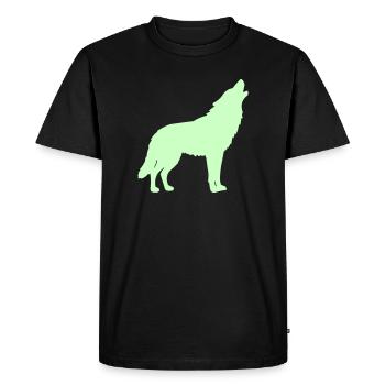 Wolf Silhouette Neon Green - Men's Premium Organic T-Shirt - black - Front - Nico (187cm)