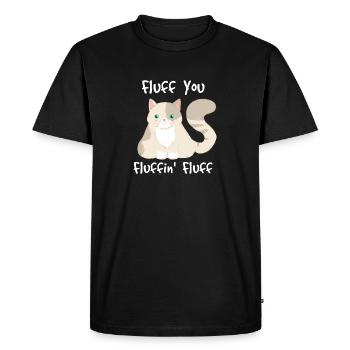 Te gonfler, fluffin fluffin - Chat - Design drôle - T-shirt Premium bio Homme - noir - Devant - Nico (187cm)