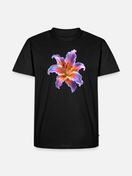 Motif floral abstrait Glowing Lily - T-shirt Premium bio Homme - noir