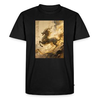 Jade Dawn: Qilin – Sacred Omen - Men's Premium Organic T-Shirt - black - Front - Nico (187cm)