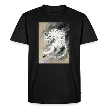 L'Ombre du Sommet : Baihu – Crépuscule Mystique - T-shirt Premium bio Homme - noir - Devant - Nico (187cm)