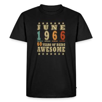 60e anniversaire juin 1966 - T-shirt Premium bio Homme - noir - Devant - Nico (187cm)