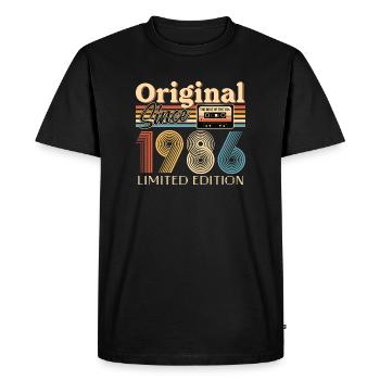 40e anniversaire, 40 ans - T-shirt Premium bio Homme - noir - Devant - Nico (187cm)
