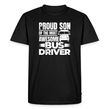 Proud son of a great bus driver - Men's Premium Organic T-Shirt - black - Front - Nico (187cm)