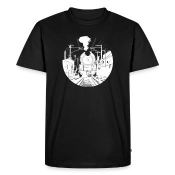 Croquis ferroviaire - T-shirt Premium bio Homme - noir - Devant - Nico (187cm)