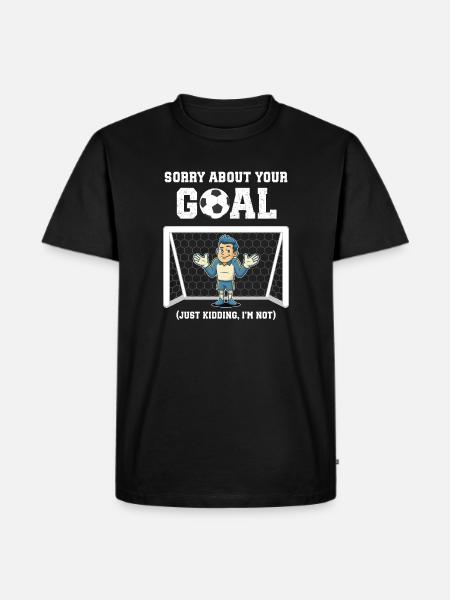 Lustiger Fußball-Torwart - Männer Premium Bio T-Shirt - Schwarz