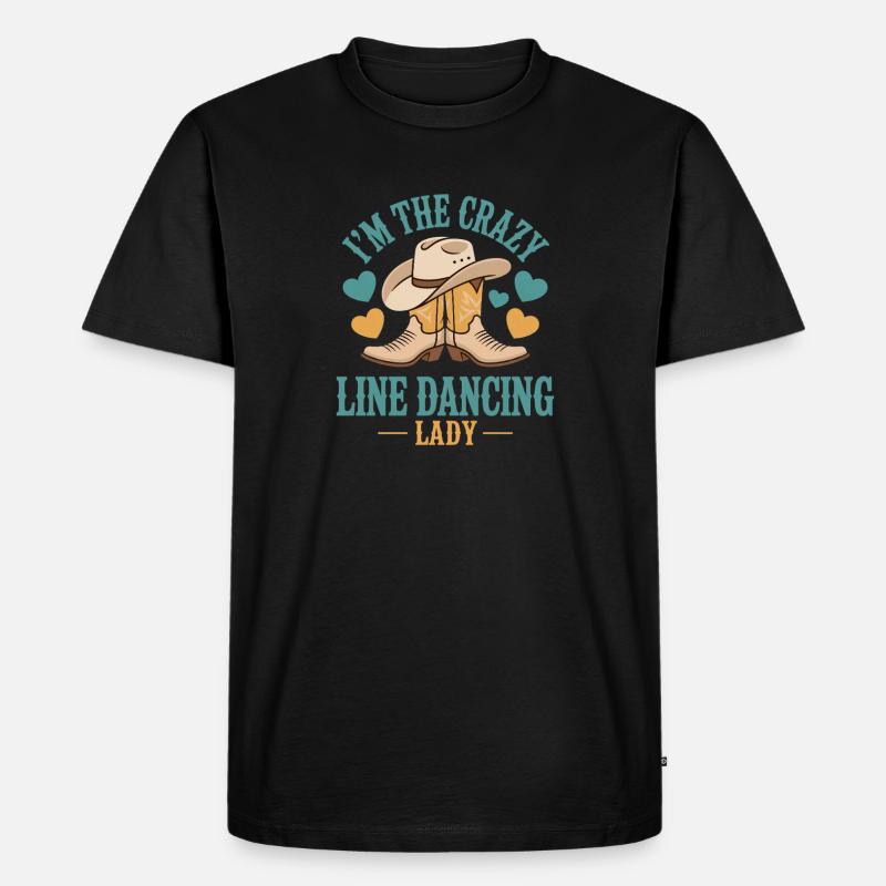 Line Dance Line Dancing Geschenk - Männer Premium Bio T-Shirt - Schwarz