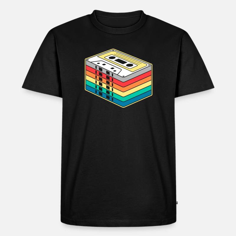 Vibrant Rainbow Kassette - Männer Premium Bio T-Shirt - Schwarz