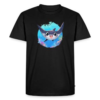 Raies Manta Raies - T-shirt Premium bio Homme - noir - Devant - Nico (187cm)