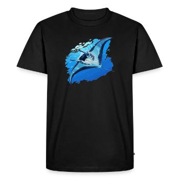 Raies Manta Raies - T-shirt Premium bio Homme - noir - Devant - Nico (187cm)