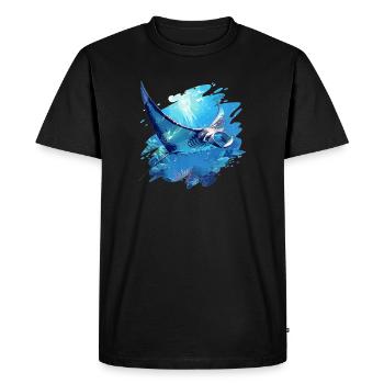 Raies Manta Raies - T-shirt Premium bio Homme - noir - Devant - Nico (187cm)