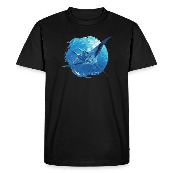 Raies Manta Raies - T-shirt Premium bio Homme - noir - Devant - Nico (187cm)