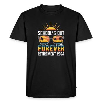 Fin de l’école Retraite pour toujours 2024 - T-shirt Premium bio Homme - noir - Devant - Nico (187cm)