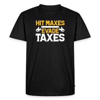 Style temple du pouvoir : humour max-power - T-shirt Premium bio Homme - noir - Devant - Nico (187cm)