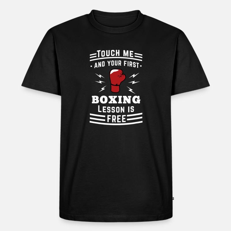 Touch Me Kostenloser Boxstunden-Tee - Männer Premium Bio T-Shirt - Schwarz
