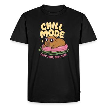 Mode Chill Capybara Pas d’urgence - T-shirt Premium bio Homme - noir - Devant - Nico (187cm)