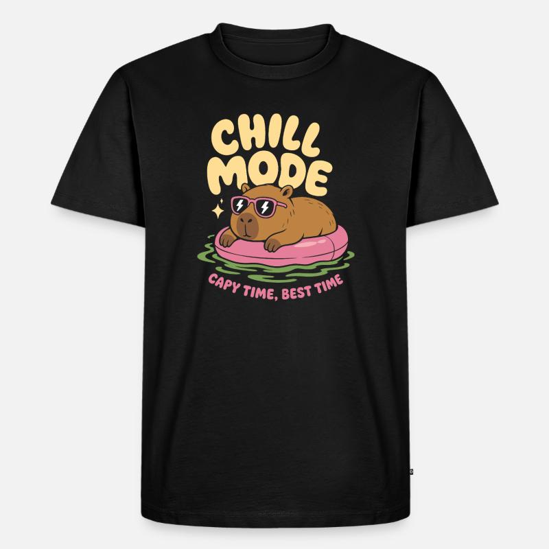 Mode Chill Capybara Pas d’urgence - T-shirt Premium bio Homme - noir