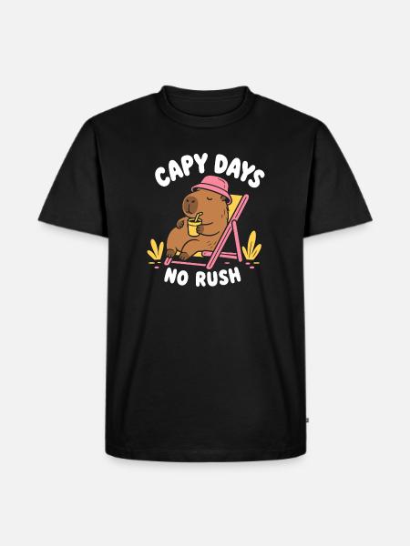 Capy Days No Rush Capybara - Men's Premium Organic T-Shirt - black