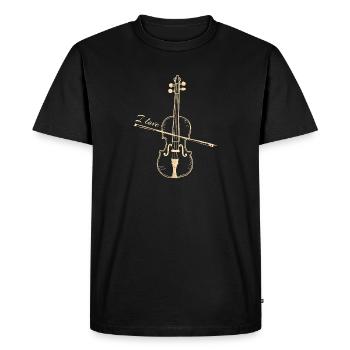 I Love Violin Violin - Classical Music Gift - Men's Premium Organic T-Shirt - black - Front - Nico (187cm)