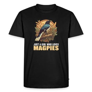 Pies Magpie - T-shirt Premium bio Homme - noir - Devant - Nico (187cm)