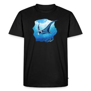 Raies Manta Raies - T-shirt Premium bio Homme - noir - Devant - Nico (187cm)