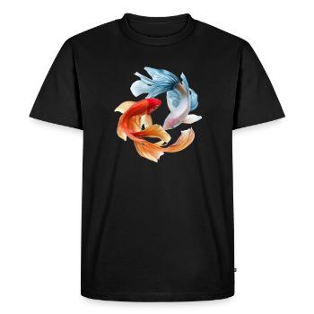 Koi Color Wheel: Goldfish Pair - Men's Premium Organic T-Shirt - black - Front - Nico (187cm)
