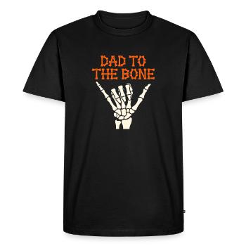 Papa d’Halloween à la main squelettique d’os Papa amusant - T-shirt Premium bio Homme - noir - Devant - Nico (187cm)