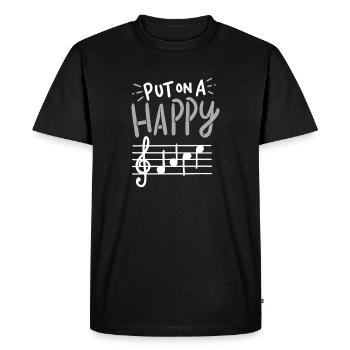 Put On A Happy Tune - Men's Premium Organic T-Shirt - black - Front - Nico (187cm)