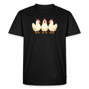 Poulets - T-shirt Premium bio Homme - noir - Devant - Nico (187cm)