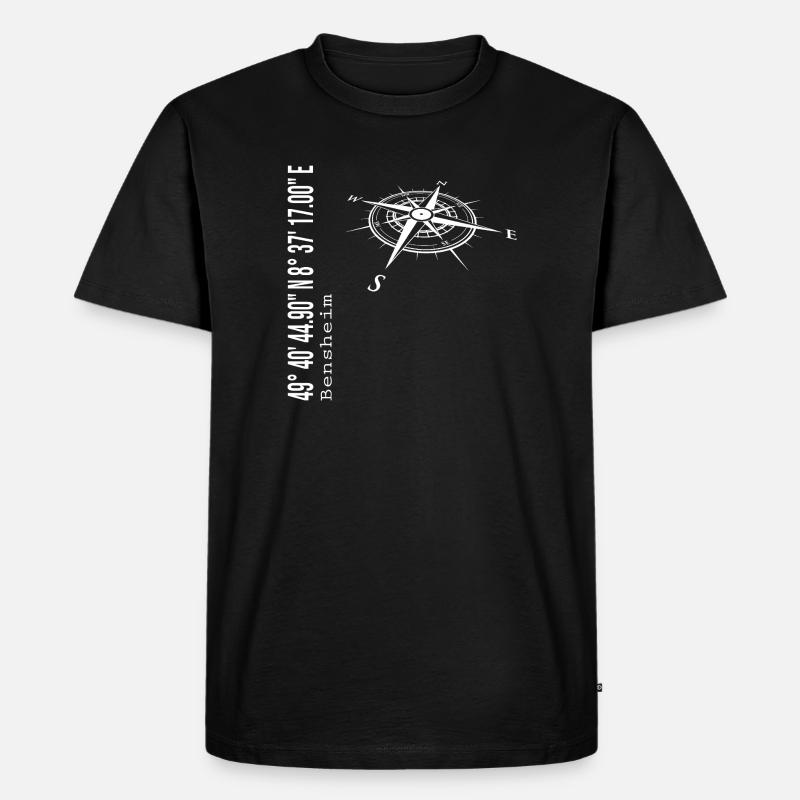 Bensheim - Männer Premium Bio T-Shirt - Schwarz