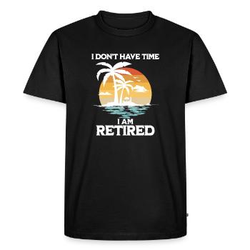 Retired No Time - Men's Premium Organic T-Shirt - black - Front - Nico (187cm)