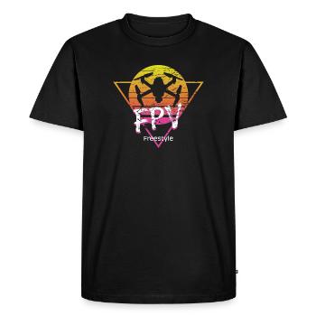 FPV Drone Pilot Freestyle & Racing Gift - Men's Premium Organic T-Shirt - black - Front - Nico (187cm)