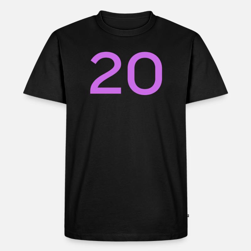 20 - Männer Premium Bio T-Shirt - Schwarz