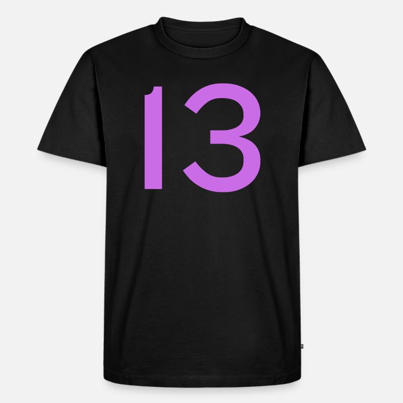 13 - Männer Premium Bio T-Shirt - Schwarz