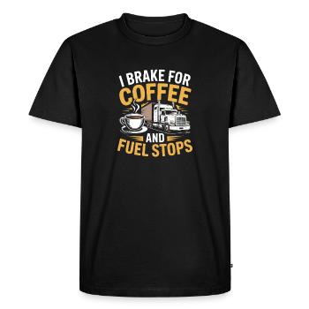 Conducteur professionnel de Brake Coffee et Essence Diesel - T-shirt Premium bio Homme - noir - Devant - Nico (187cm)