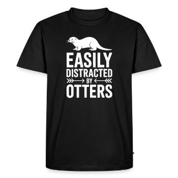 Dictons de la loutre : martre d’eau Drôle de cadeau de loutre - T-shirt Premium bio Homme - noir - Devant - Nico (187cm)