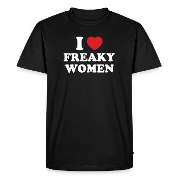 I Heart Freaky Women - Men's Premium Organic T-Shirt - black - Front - Nico (187cm)