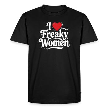 J’ai le cœur des femmes freaky (Tee des femmes un peu déjantées) - T-shirt Premium bio Homme - noir - Devant - Nico (187cm)