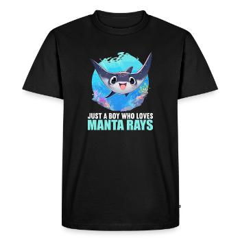 Raies Manta Raies - T-shirt Premium bio Homme - noir - Devant - Nico (187cm)