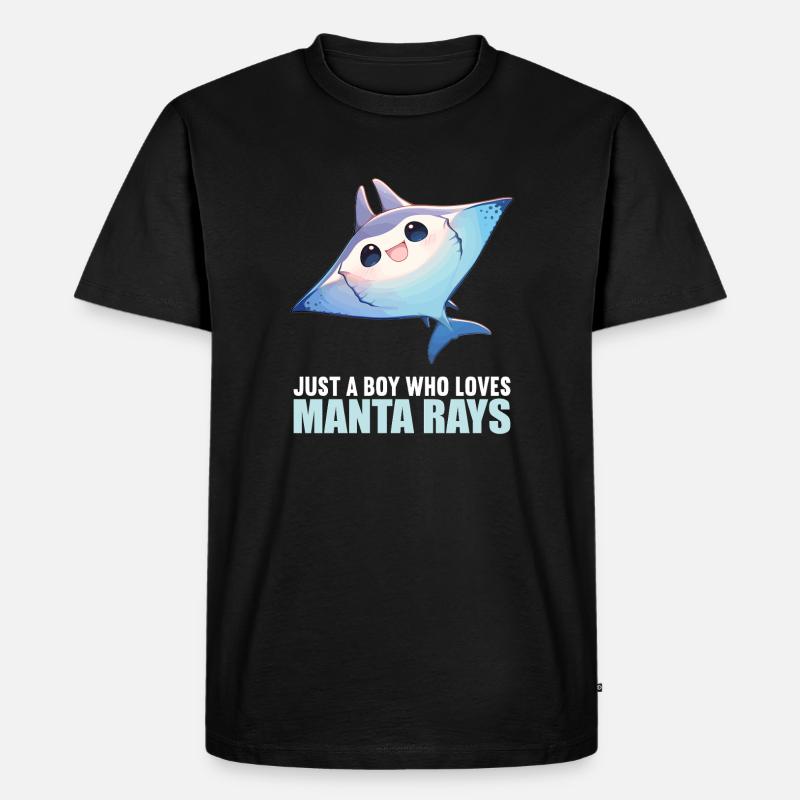 Rochen Mantarochen - Männer Premium Bio T-Shirt - Schwarz