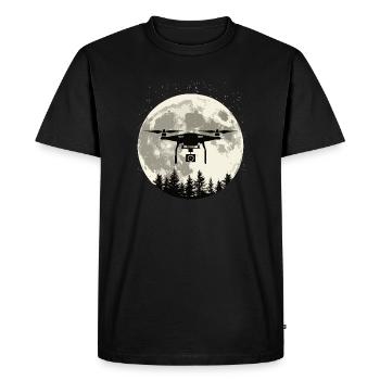 Drone Cinématique FPV Flying Nature Rétro Cadeau - T-shirt Premium bio Homme - noir - Devant - Nico (187cm)