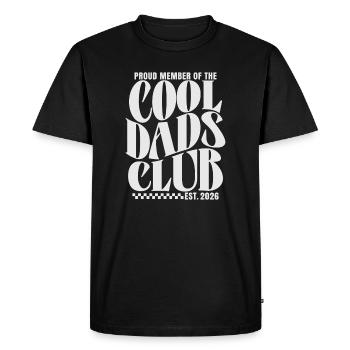 Club des papas cool - Cadeau pour futurs papas 2026 - T-shirt Premium bio Homme - noir - Devant - Nico (187cm)