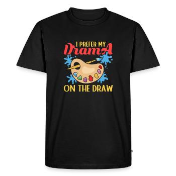 Artist Painter Graphic Prefer Drama On The Draw - Men's Premium Organic T-Shirt - black - Front - Nico (187cm)