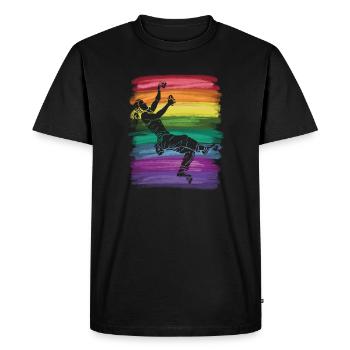Boulderer Boulder Bouldering - Men's Premium Organic T-Shirt - black - Front - Nico (187cm)