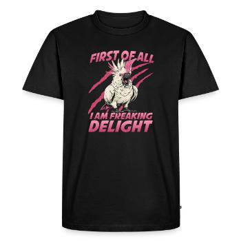 Porte-oiseaux pour perroquets cacatoès exotiques - T-shirt Premium bio Homme - noir - Devant - Nico (187cm)