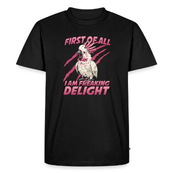 Tenue de porte-oiseaux catoès australien - T-shirt Premium bio Homme - noir - Devant - Nico (187cm)